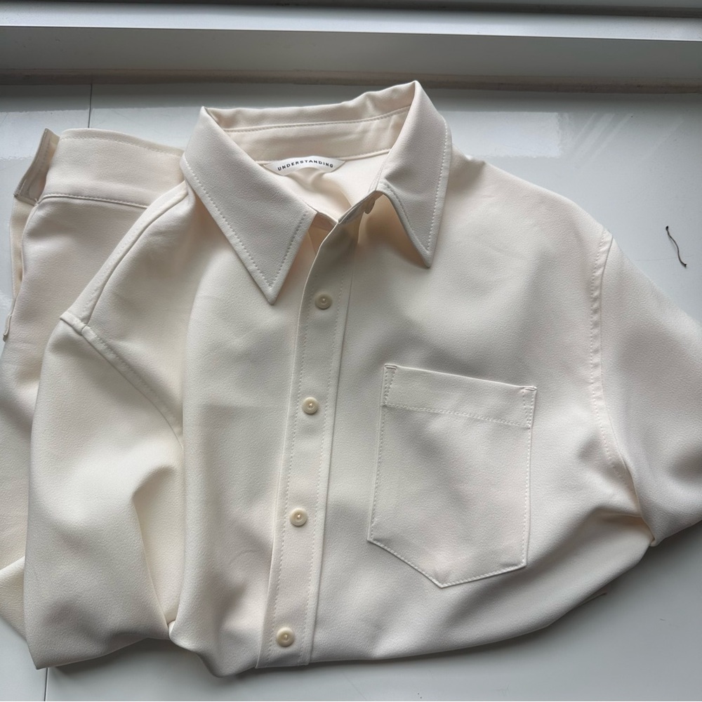 Source Unknown Alabaster Button Down Top - image 5